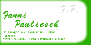 fanni paulicsek business card